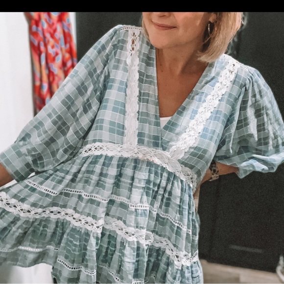 Free People Blue Blouse - Picture 2 of 6